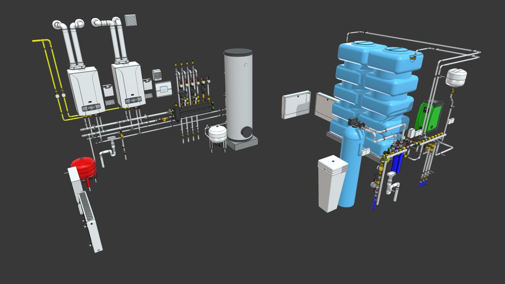 Котельная Baxi Boiler Room 3d Model By Александр Akarelin 2f5a126 Sketchfab 7498