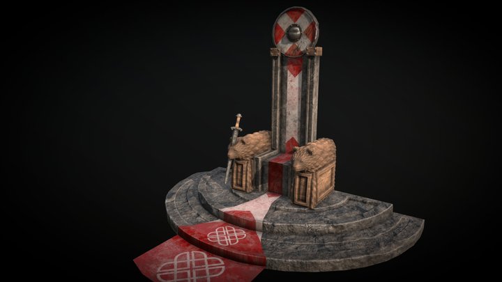 The Throne of the Viking King 3D Model