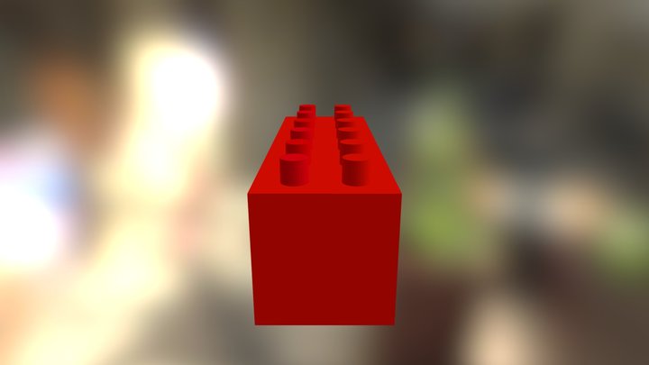 Klocek Lego szeroki trójka 3 3D Model