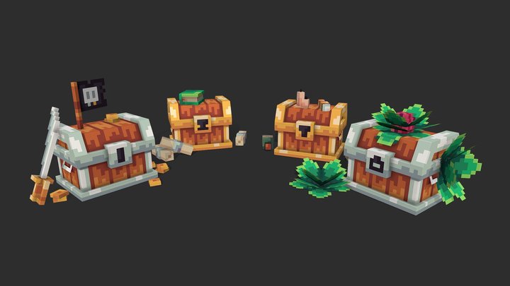 Pirate Crates 3D Model