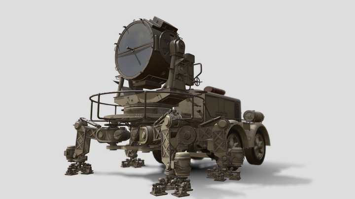 Vierfüßler-Flakscheinwerfer 3D Model