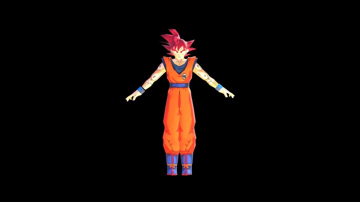 Goku Ssj God 3D Model
