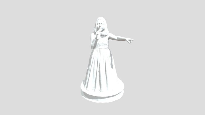Singer in Red Dress 3D Model