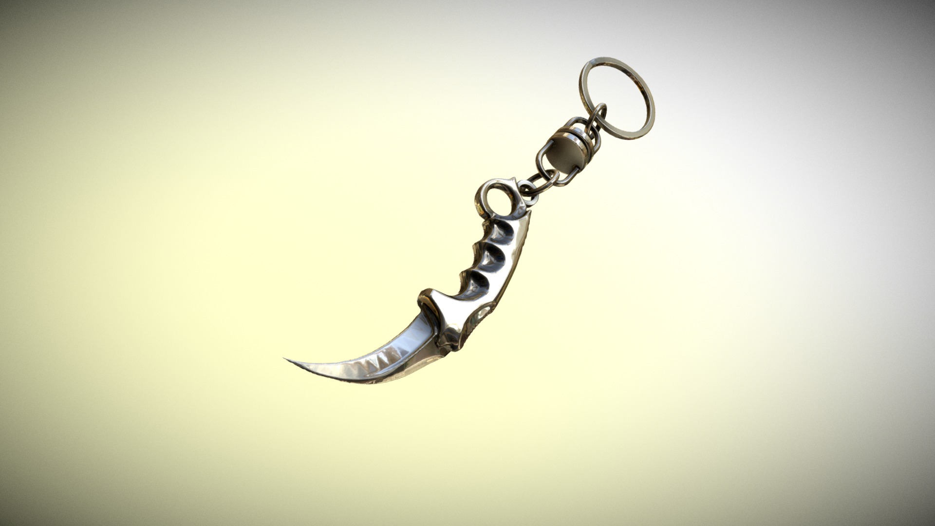 3D model Keychain Knife - This is a 3D model of the Keychain Knife. The 3D model is about a close-up of a key chain.