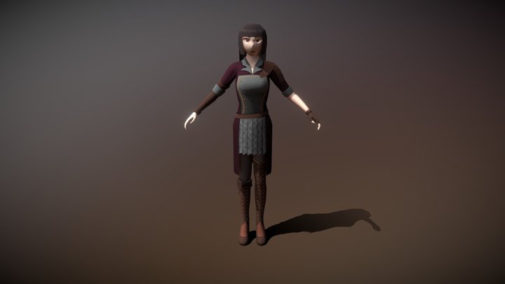 Uniform Anime Girl 3D Model