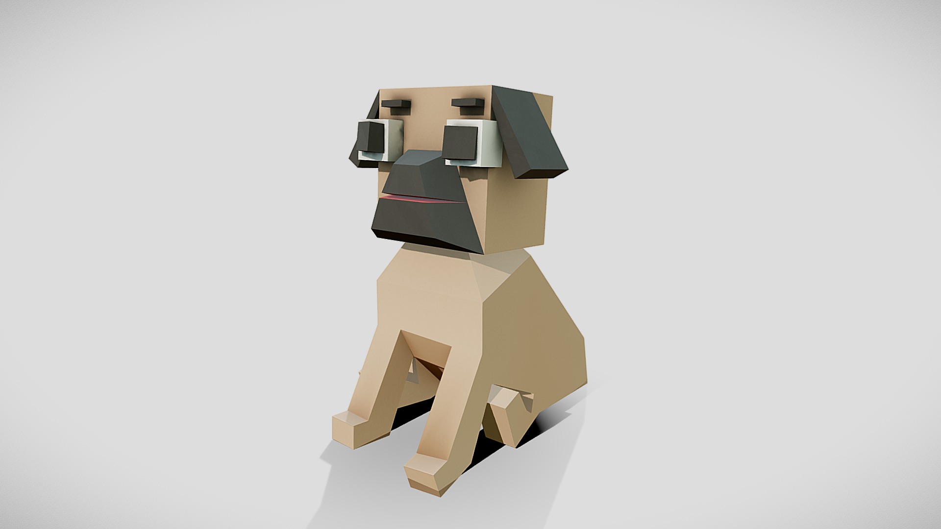 3D model Simple pug - This is a 3D model of the Simple pug. The 3D model is about a cardboard box with a hole in it.