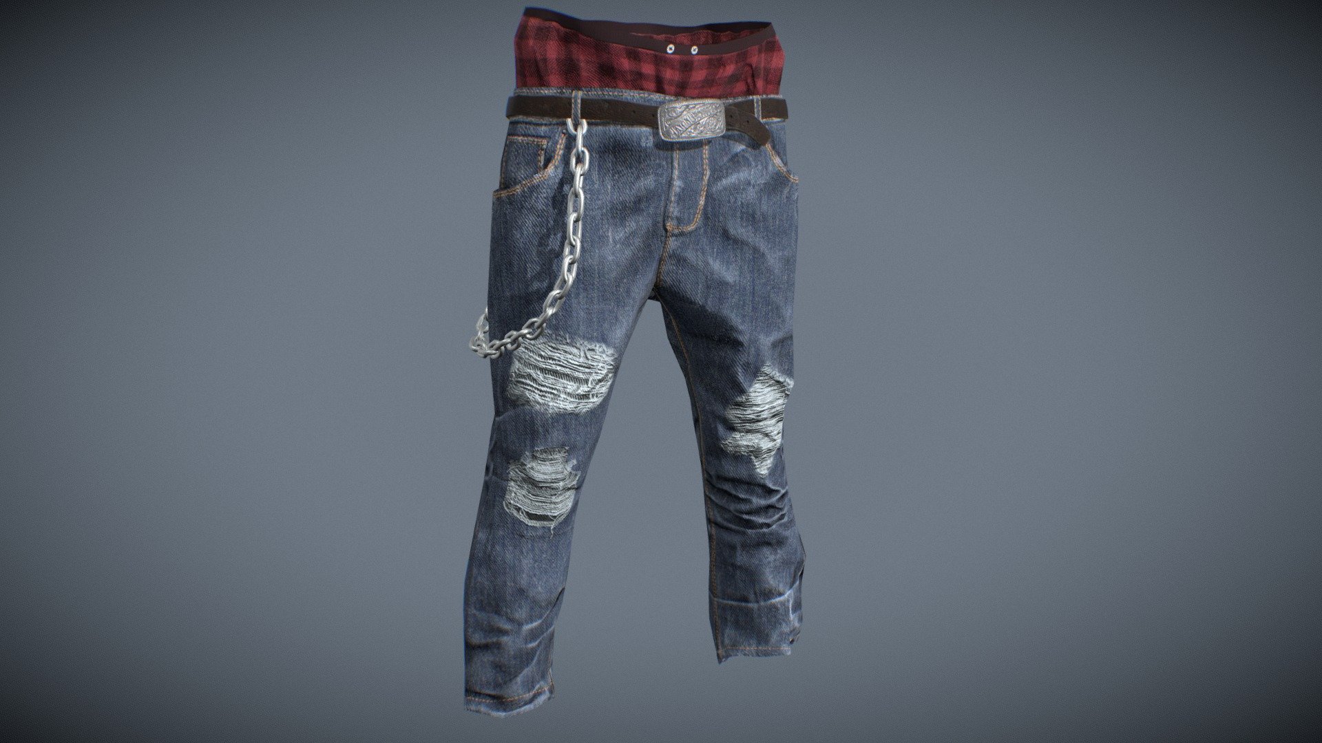 Low denim pants (videogameready) - Buy Royalty Free 3D model by CreysArt (@CreysArt)