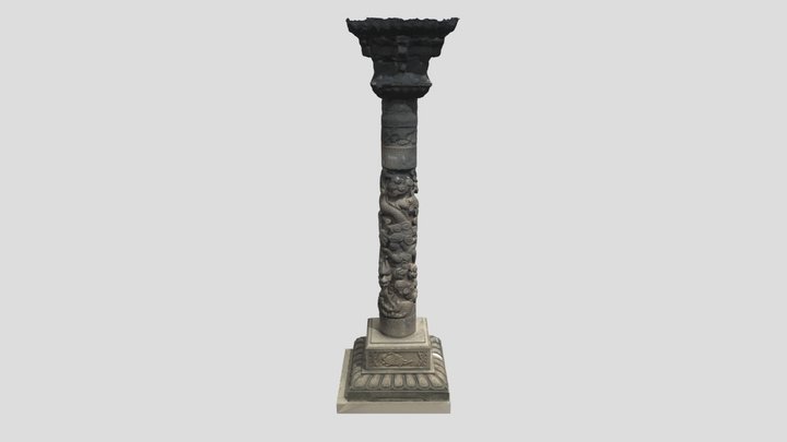 Stone Dragon Pillar 02 OPT 3D Model