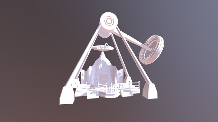 UFO Pendulum Flat Ride 3D Model