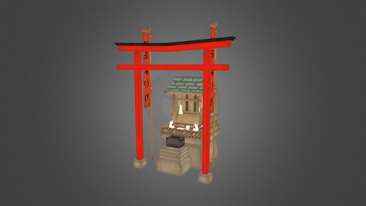 Pixel Shrine 3D Model