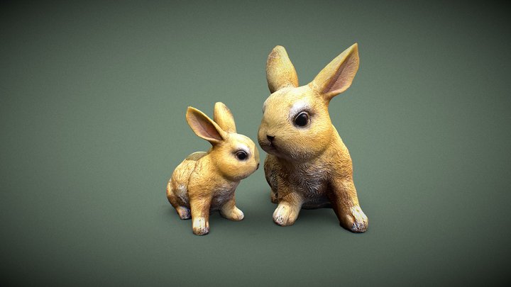 Zweimal-süsse-Hasen 3D Model