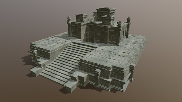 玛雅遗迹入口宝藏大门地宫陵墓进口 3D Model