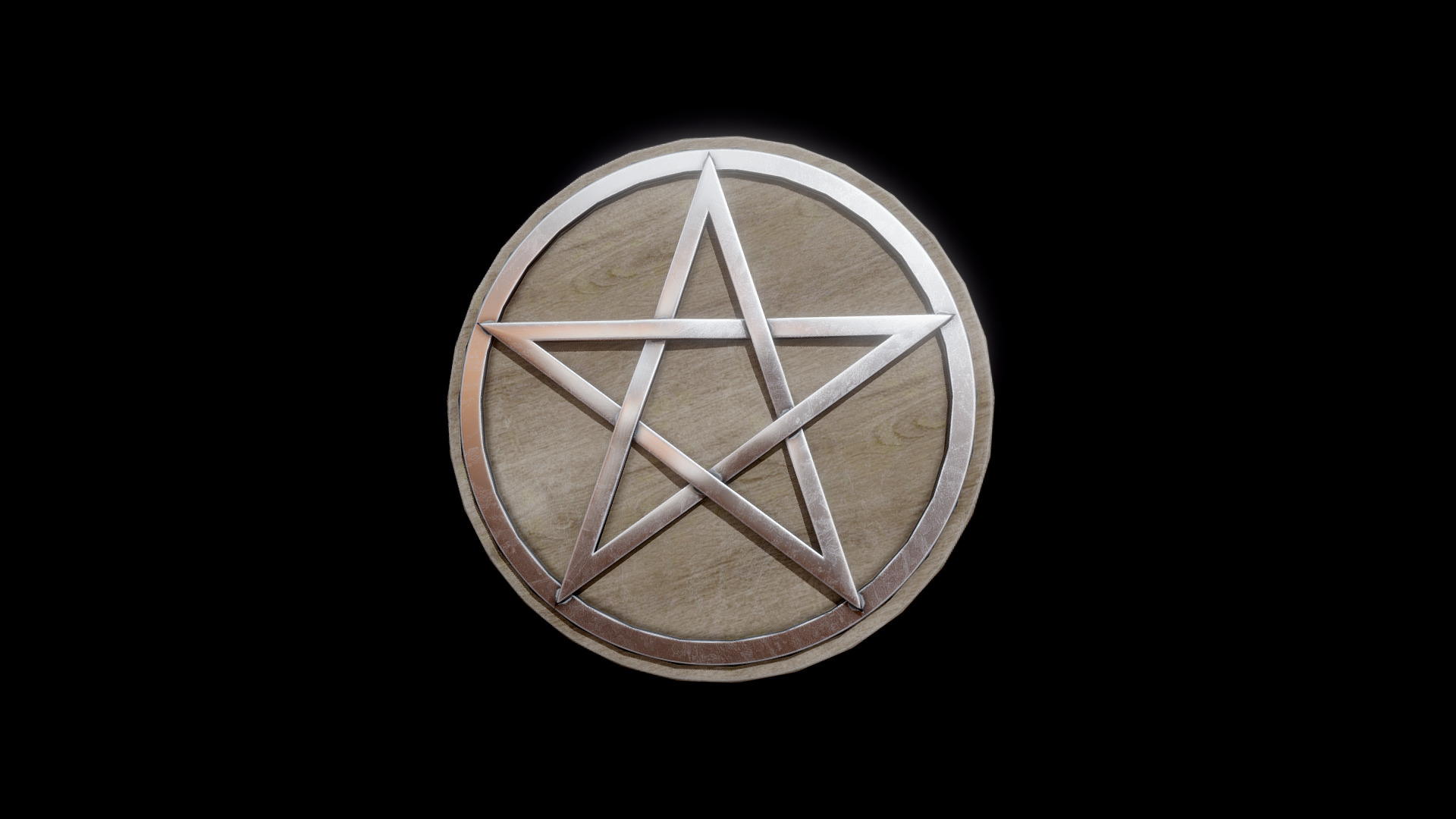 3D model Witches’ Pentacle - This is a 3D model of the Witches' Pentacle. The 3D model is about a basketball on a black background.