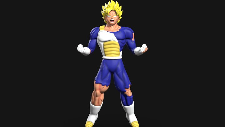 3D model super saiyajin face 100 - infinito DRAGON BALL AF VR / AR /  low-poly