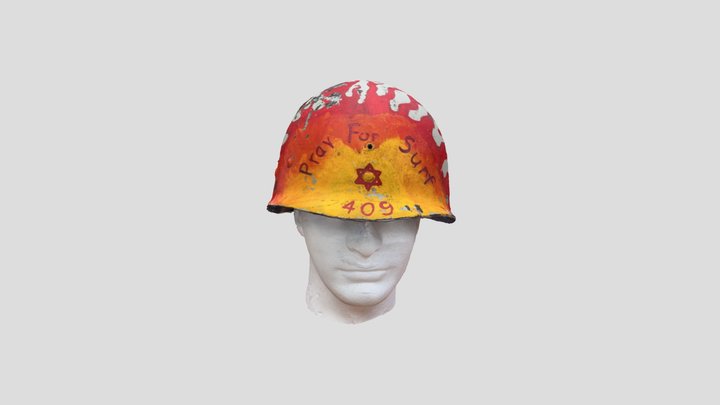 60s Vietnam War Hippie M1 Helmet Liner Scan 3D Model