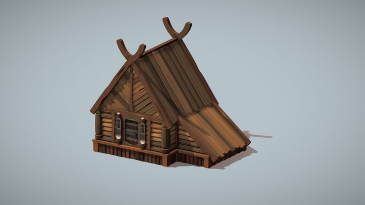 Low Poly Medieval House 3D Model