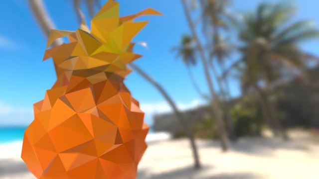 Mini Pineapple (Lo- Poly) 3D Model