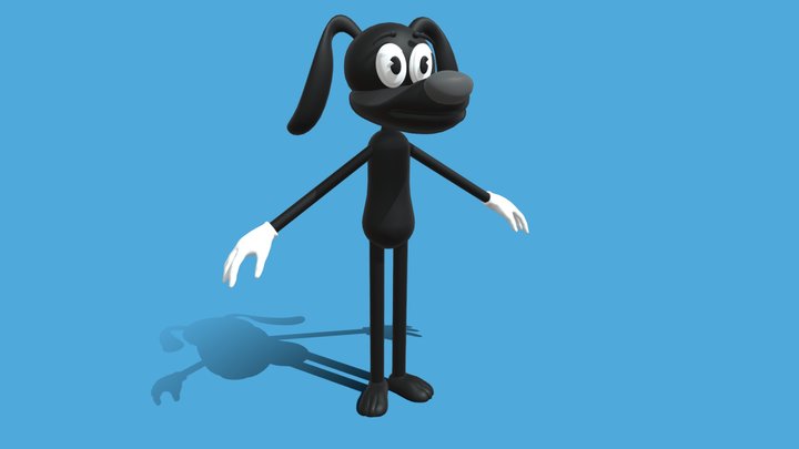 Custom Cartoon Dog 3D Model