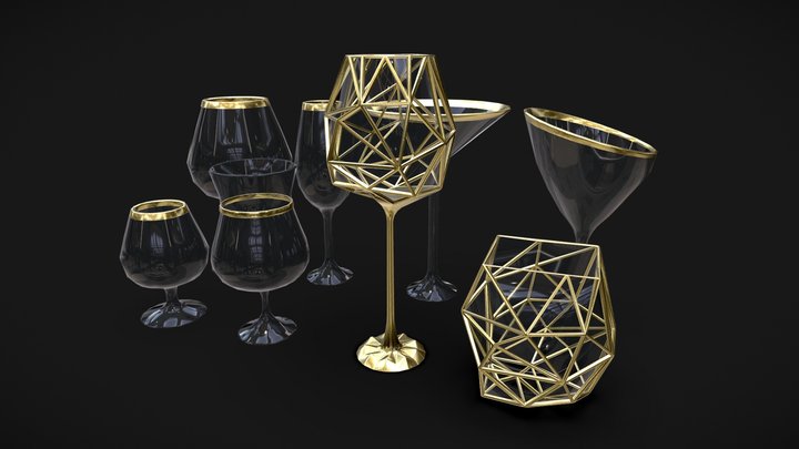 Bar Glasses 3D Model