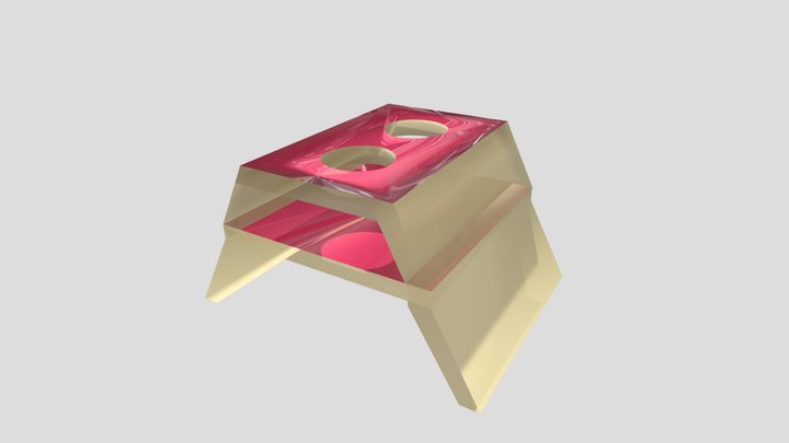 little table for bottles beige magenta blender