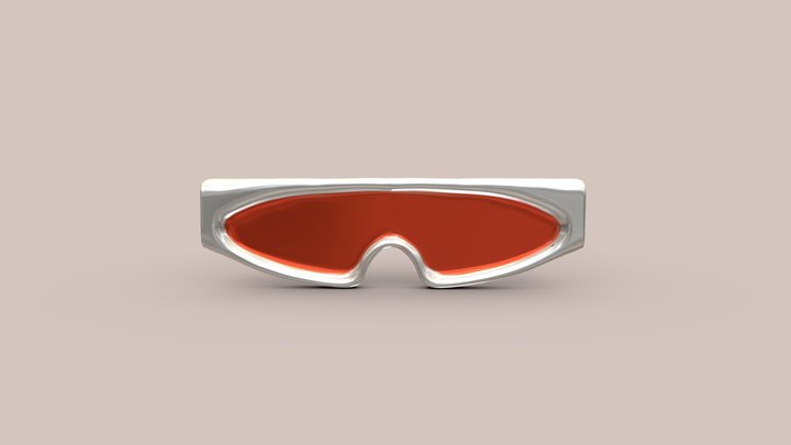 orange cool glasses 3D Model