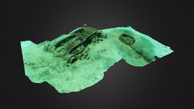 Underwater Valentine Tank Wreck 3D Model