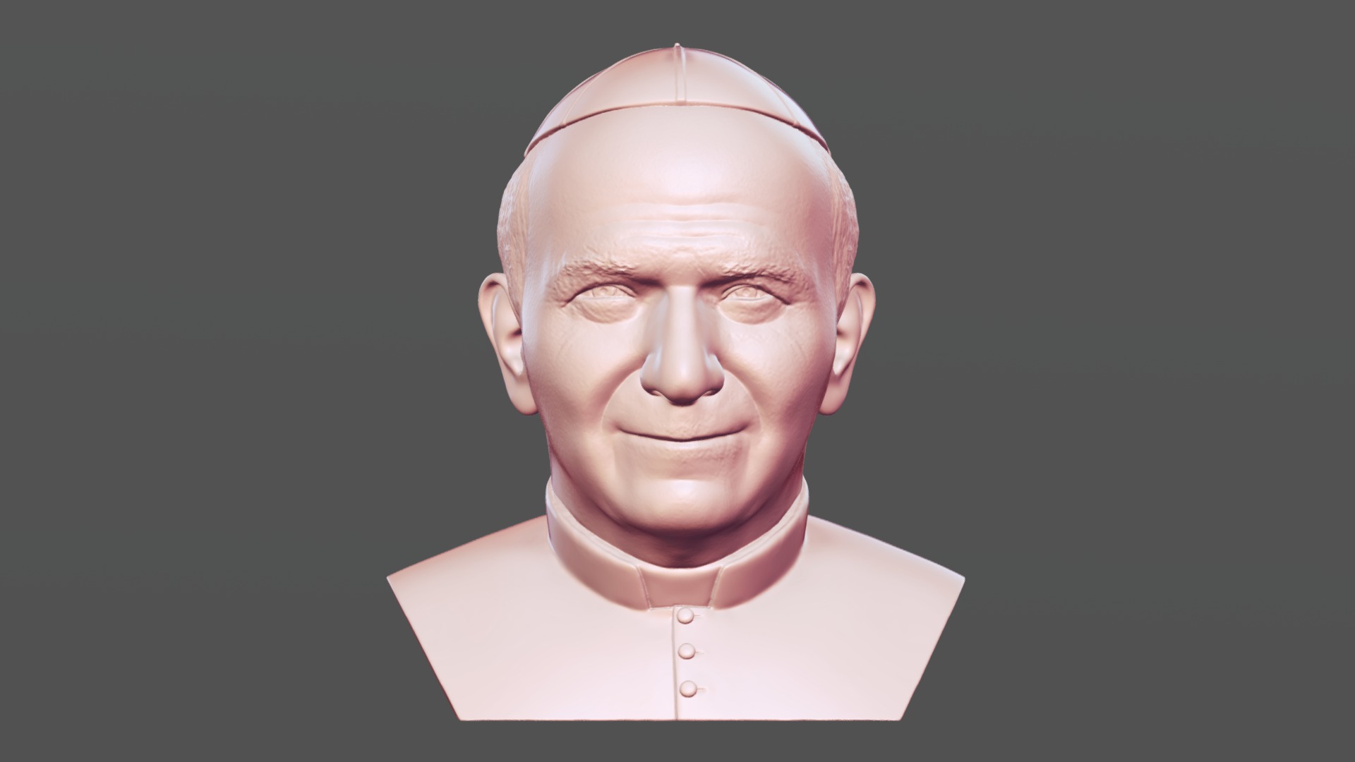 3D model Pope John Paul II bust for 3D printing - This is a 3D model of the Pope John Paul II bust for 3D printing. The 3D model is about a person with a hat.