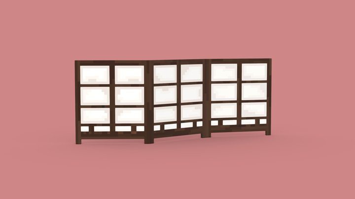Japanese Curtains Minecraft 3D Model