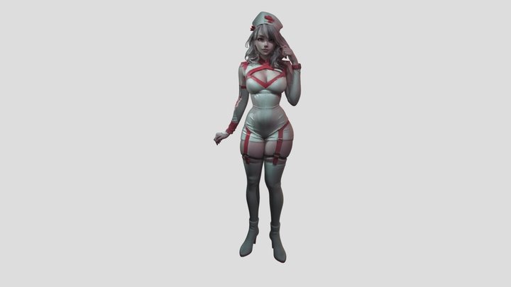 Crimson Cross Nurse 3D Model