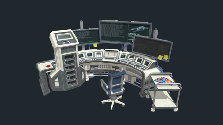 Sci-Fi Terminal 3D Model