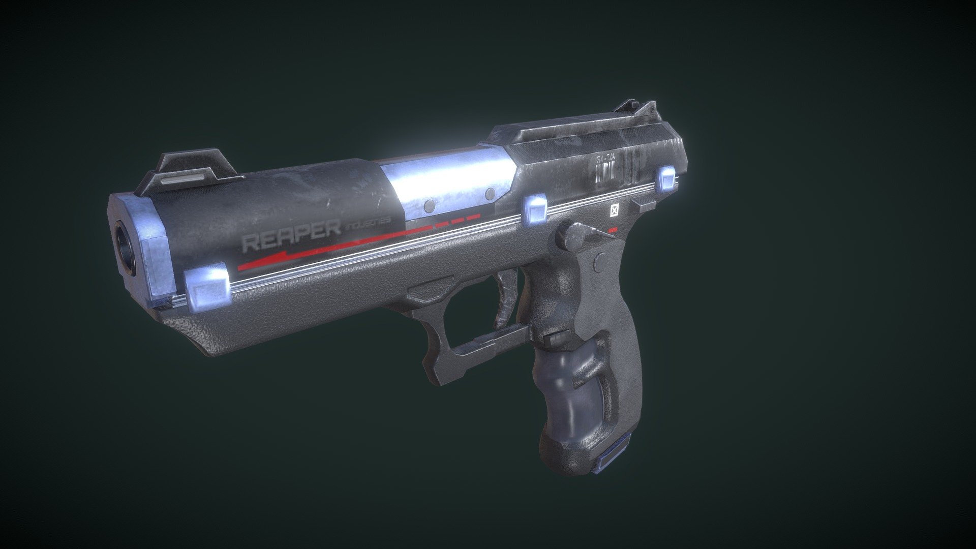 Sci-Fi Pistol - 3D model by garrettball (@garettball) [2f7918e] - Sketchfab