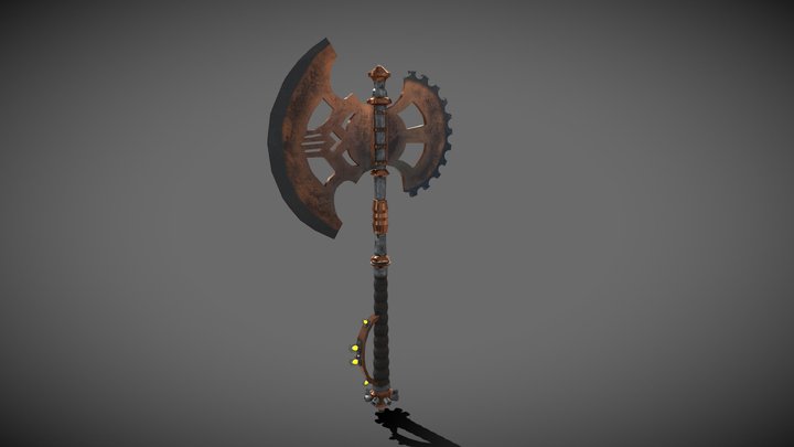 SteamPunk Axe 3D Model