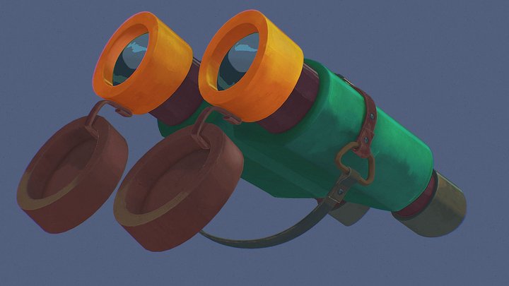 Hand painted Binocular 3D Model
