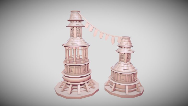 Polygon Towers 3D Model