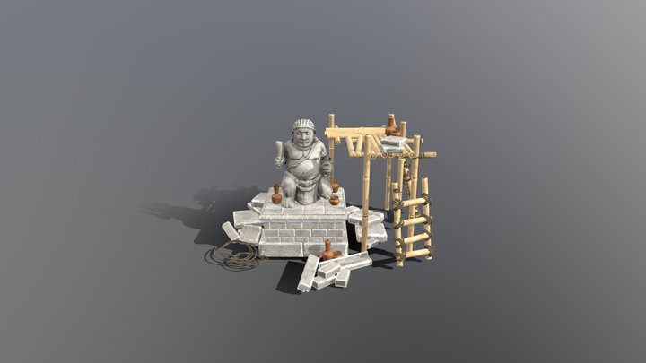 Javanese Statue Prop 3D Model