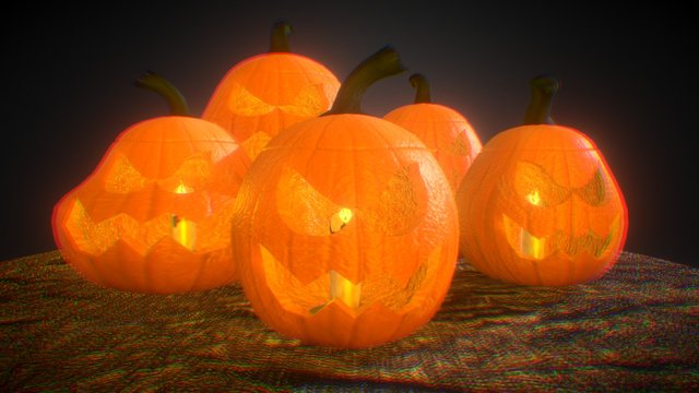 Halloween Jack-O-Lanterns 3D Model