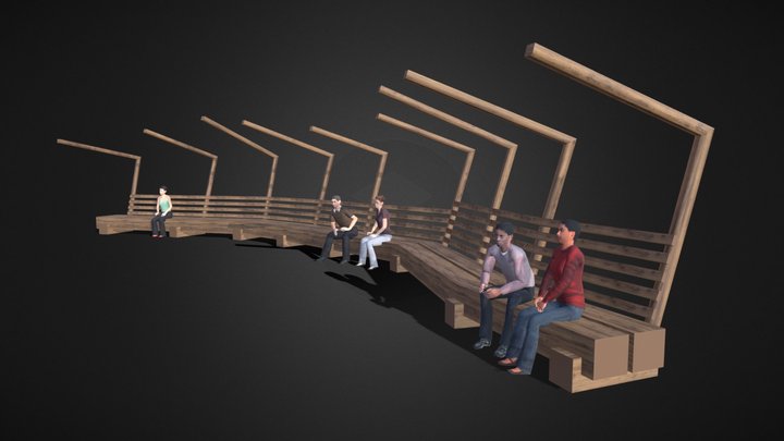 Bankje Klimduin Schoorl 3D Model