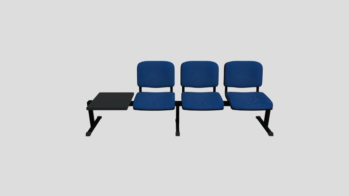 Grouped Blue Chairs v2 | Cadeiras em grupo azuis 3D Model
