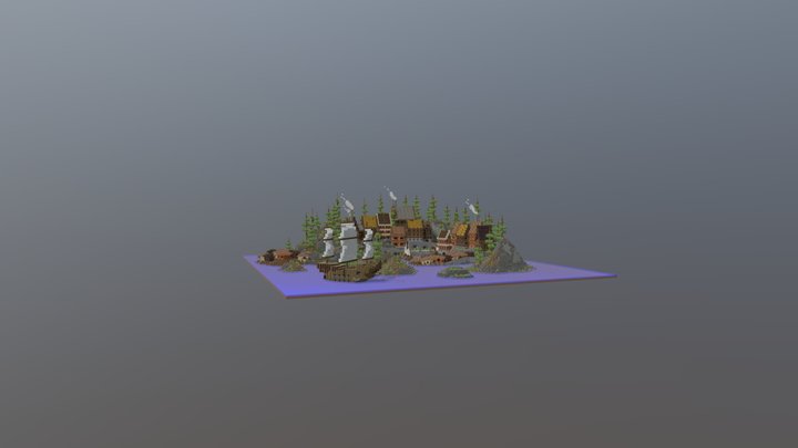 Cute Village 3D Model