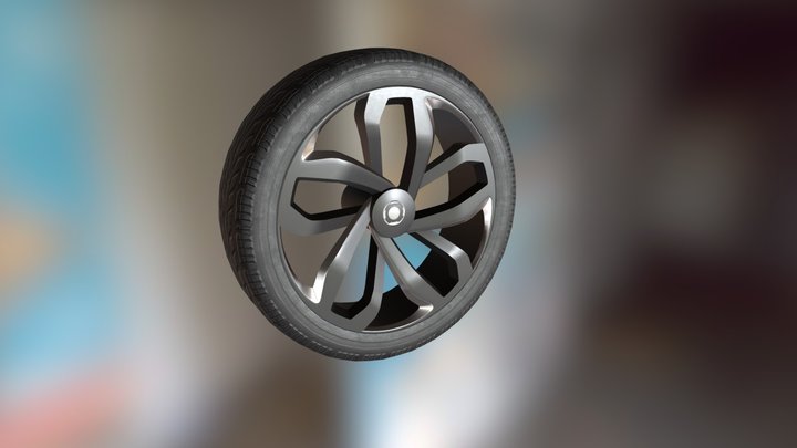 Custom car wheel 3D Model