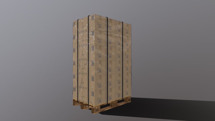Pallet and boxes 400X300X300 3D Model