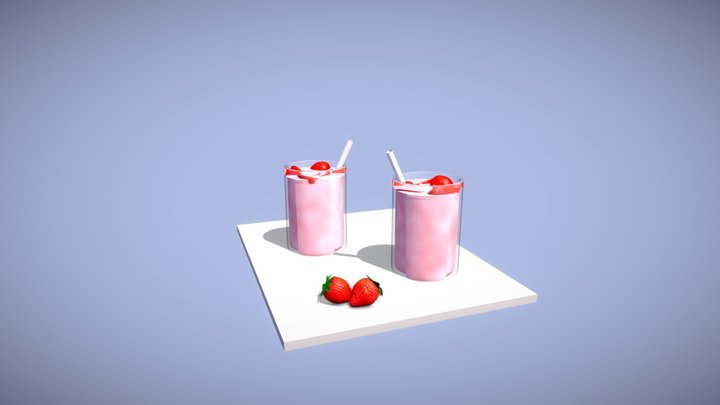 Strawberry Drink 3D Model