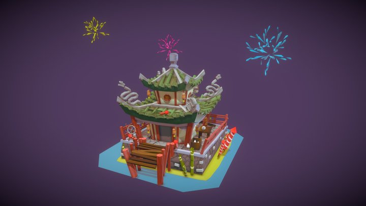 DAEVillages Chinese Fireworkshop 3D Model