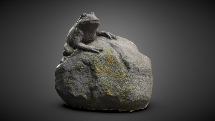 Frog on a rock - Low Poly – Modelo 3D gratuito STL
