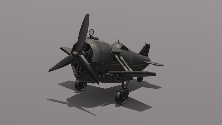 Diesel Punk Plane 3D Model