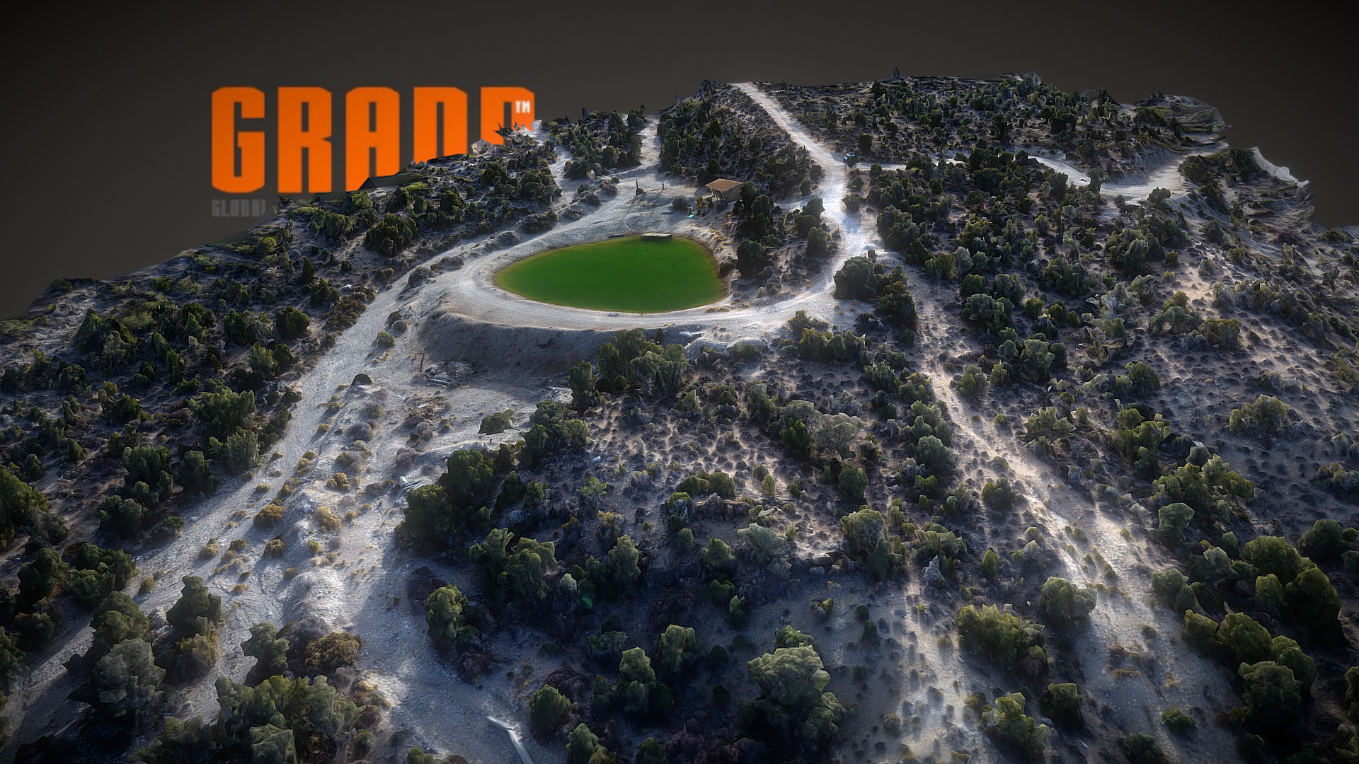 3D model GRADD 3D Model – Pond at Kimball Scout Camp - This is a 3D model of the GRADD 3D Model - Pond at Kimball Scout Camp. The 3D model is about a river running through a valley.