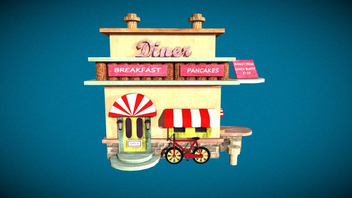 Diner House 3D Model