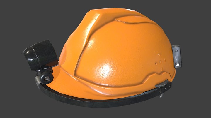 Construction Helmet (Orange) 3D Model