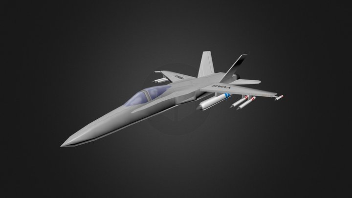 Low poly jet fighter 3D Model
