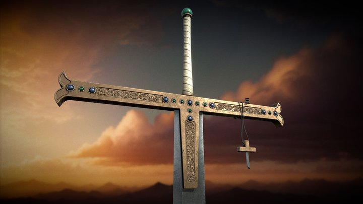 Modelado 3D Espada en Solidworks Mihawk - One piece 